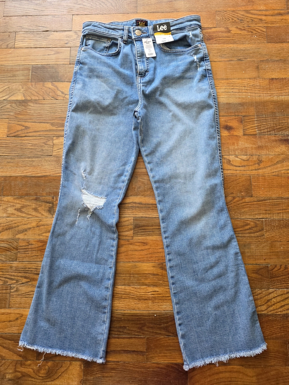 Lee High-Rise Kick Flare, High Rise, Hazy Blue Raw Hem Jeans
